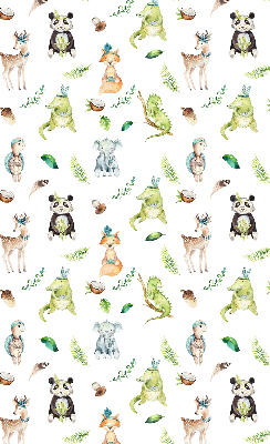 Estor enrollable de tela con diseño de animales y plantas