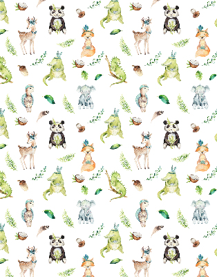 Estor enrollable de tela con diseño de animales y plantas