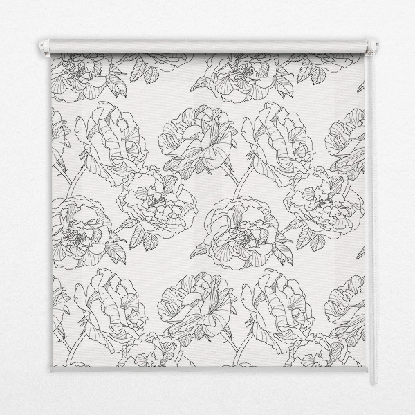 Estor decorativo con rosas dibujadas