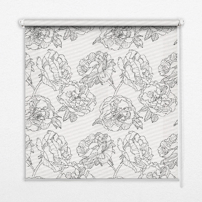 Estor decorativo con rosas dibujadas