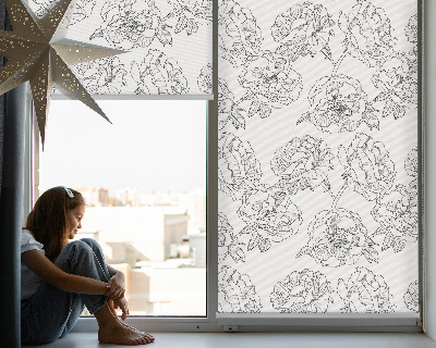 Estor decorativo con rosas dibujadas