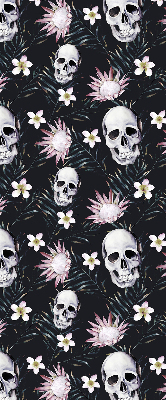 Estor opaco con estampado de calaveras entre flores
