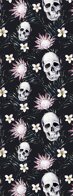 Estor opaco con estampado de calaveras entre flores