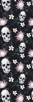 Estor opaco con estampado de calaveras entre flores