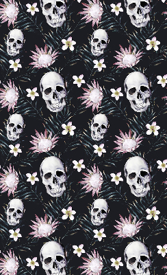 Estor opaco con estampado de calaveras entre flores