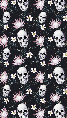 Estor opaco con estampado de calaveras entre flores