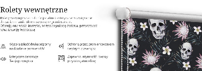 Estor opaco con estampado de calaveras entre flores