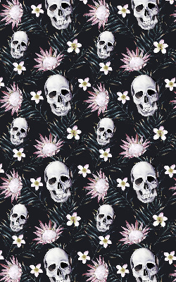 Estor opaco con estampado de calaveras entre flores