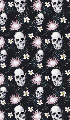 Estor opaco con estampado de calaveras entre flores