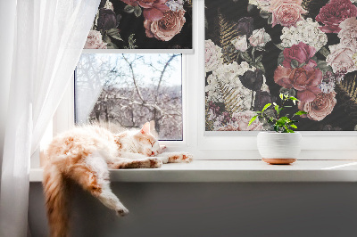 Estor decorativo de un ramo de rosas