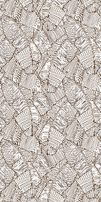 Estor decorativo con hojas de palma dibujadas