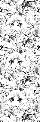 Estor enrollable de tela con diseño de gatos dibujados
