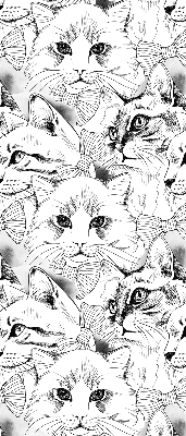 Estor enrollable de tela con diseño de gatos dibujados
