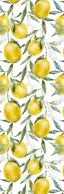 Estor enrollable de tela con diseño de limones