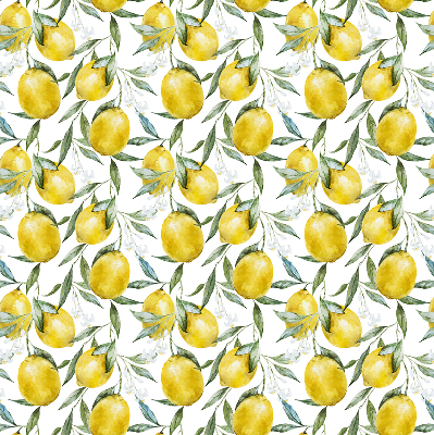 Estor enrollable de tela con diseño de limones