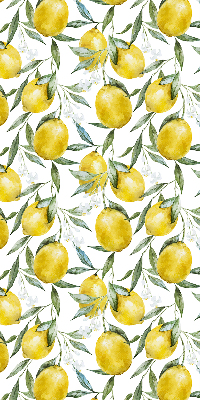 Estor enrollable de tela con diseño de limones