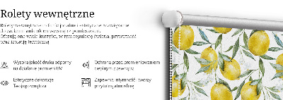 Estor enrollable de tela con diseño de limones
