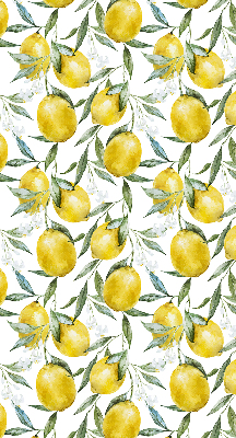 Estor enrollable de tela con diseño de limones