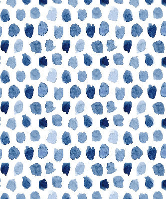 Estor opaco con manchas pintadas de azul