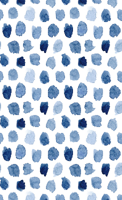 Estor opaco con manchas pintadas de azul