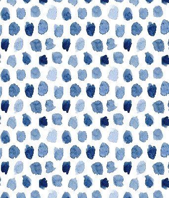 Estor opaco con manchas pintadas de azul