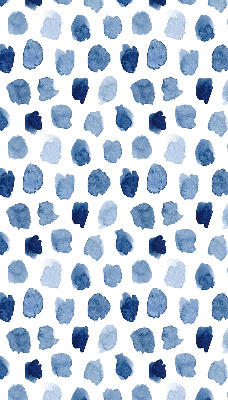 Estor opaco con manchas pintadas de azul