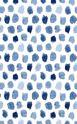 Estor opaco con manchas pintadas de azul