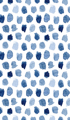 Estor opaco con manchas pintadas de azul