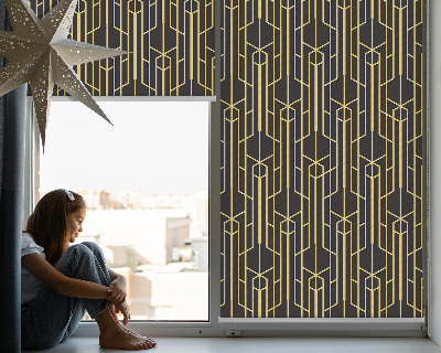 Estor decorativo de patrón amarillo