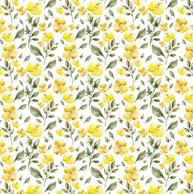 Estor opaco de flores amarillas