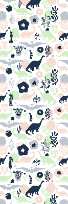Estor decorativo con dinosaurios coloridos
