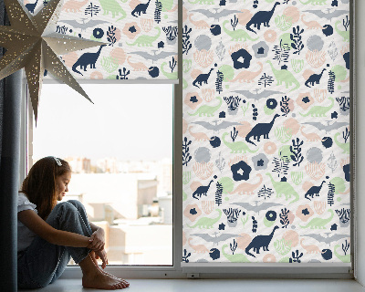 Estor decorativo con dinosaurios coloridos