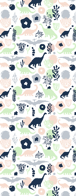 Estor decorativo con dinosaurios coloridos