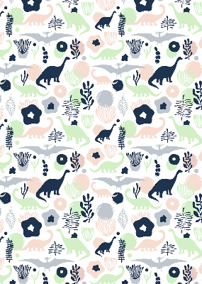 Estor decorativo con dinosaurios coloridos