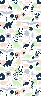 Estor decorativo con dinosaurios coloridos