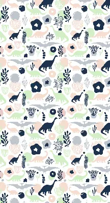 Estor decorativo con dinosaurios coloridos