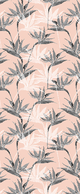 Estor decorativo con flores grises