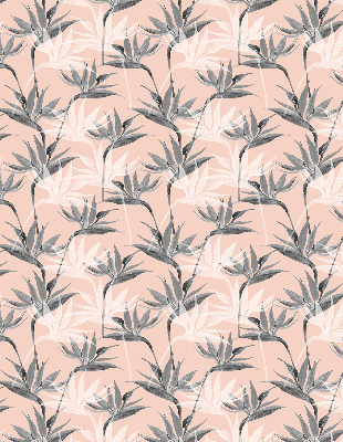 Estor decorativo con flores grises