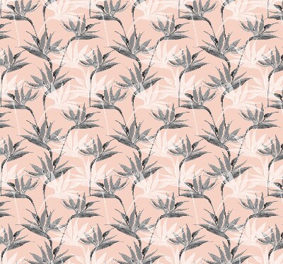Estor decorativo con flores grises