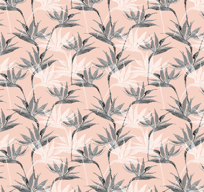 Estor decorativo con flores grises