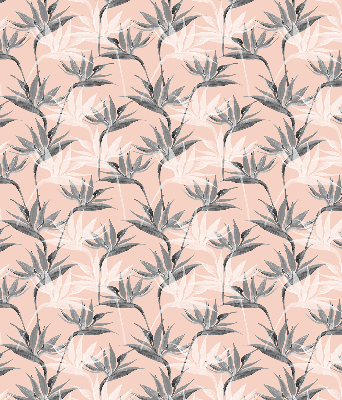 Estor decorativo con flores grises