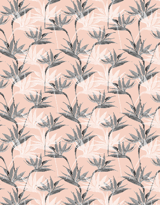 Estor decorativo con flores grises