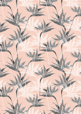 Estor decorativo con flores grises