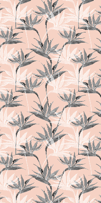 Estor decorativo con flores grises