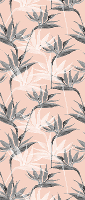 Estor decorativo con flores grises