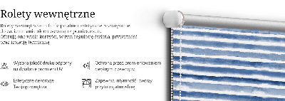 Estor enrollable de tela con rayas azules pintadas