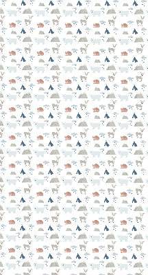 Estor opaco con diseño de montañas, lluvia y animales