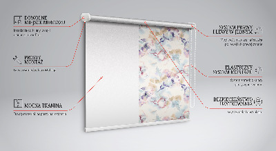 Estor decorativo con flores pintadas de colores