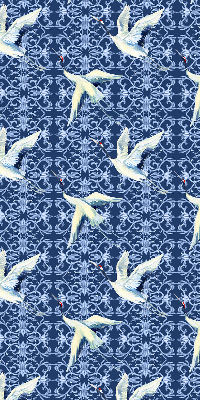 Estor decorativo con diseño de garzas