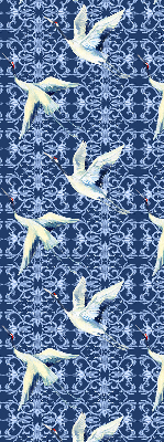 Estor decorativo con diseño de garzas